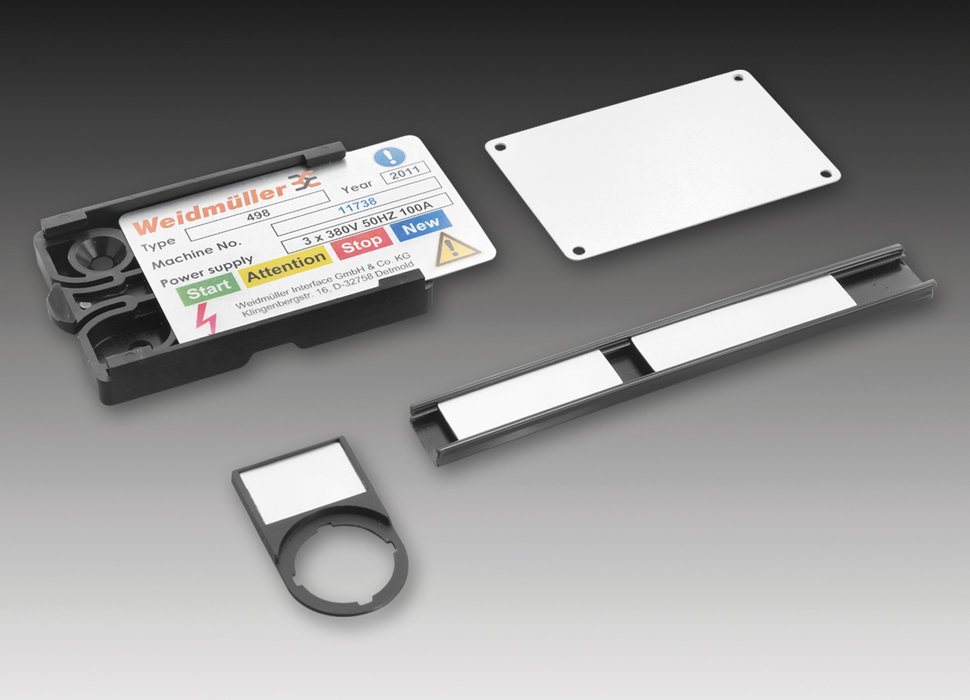 MetalliCard de Weidmüller: etiquetas metálicas de aluminio o acero inoxidable para señalización de equipamiento eléctrico y cables